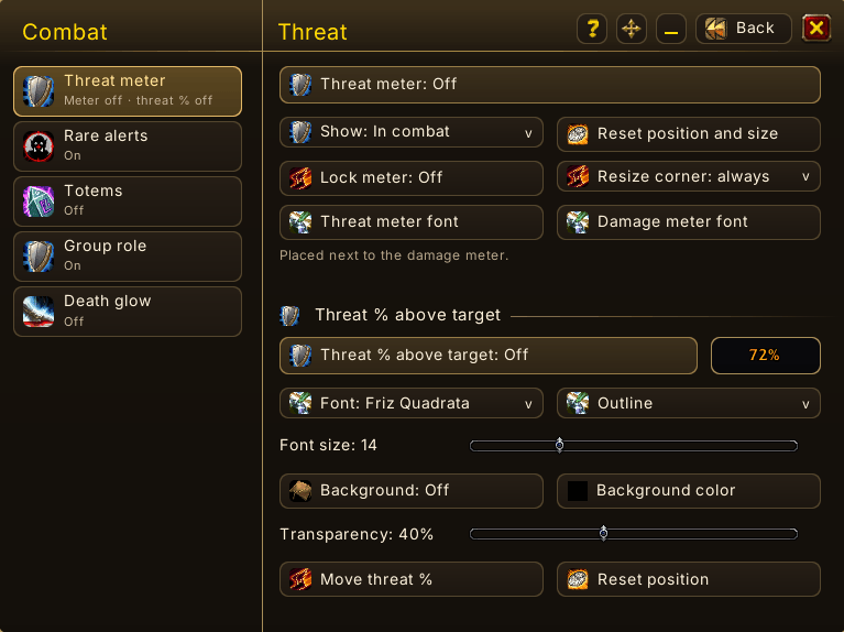 Thumbnail Combat - Threat meter and more combat features
