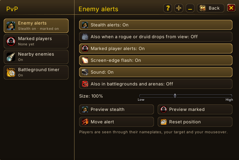 Thumbnail PvP - Work in progress - basic alerts, battleground queue text and more