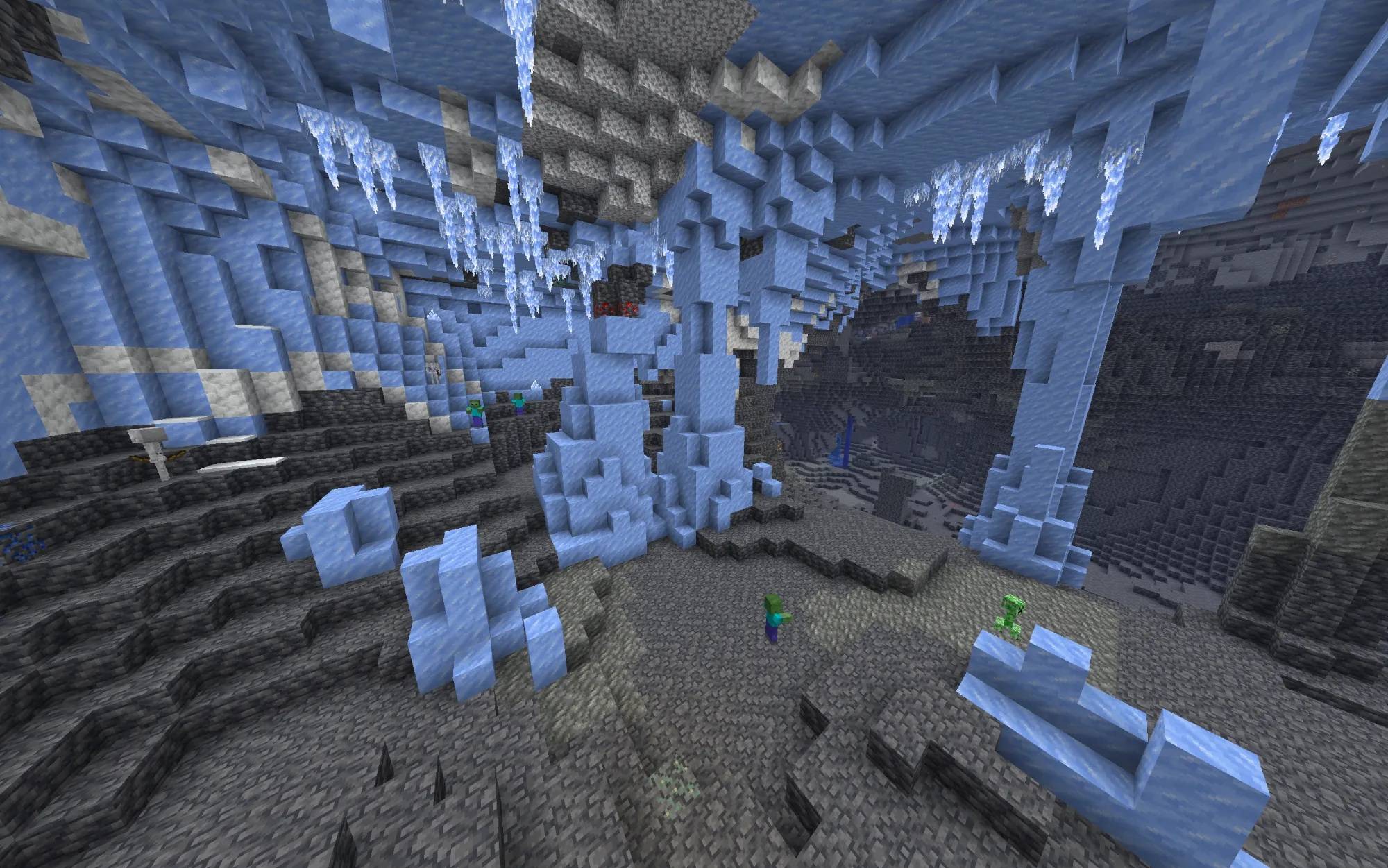 Thumbnail The 26.4 cave biome, with icicles and ice crystals.