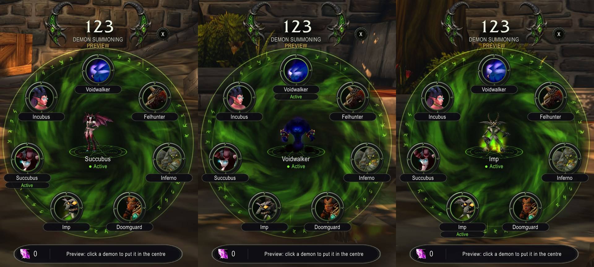 Three demons in the centre