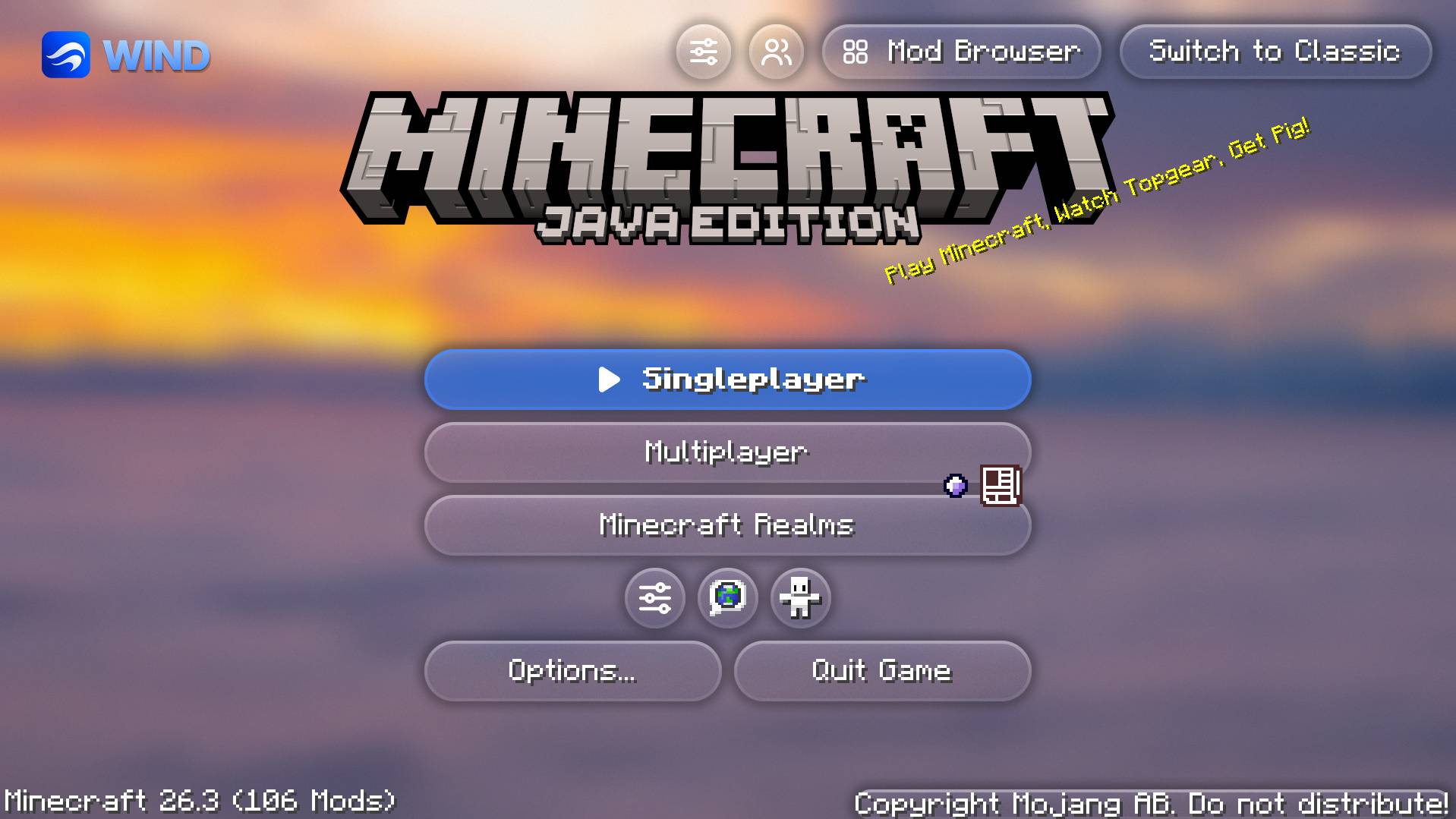 A stunning starting screen, fitting the WIND Launcher Background!