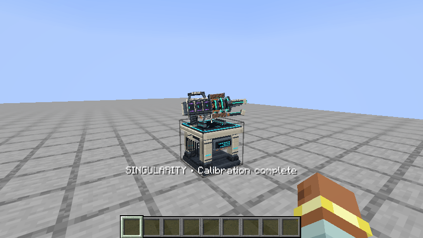Singularity gravity gun displayed on the Field Workbench in Minecraft