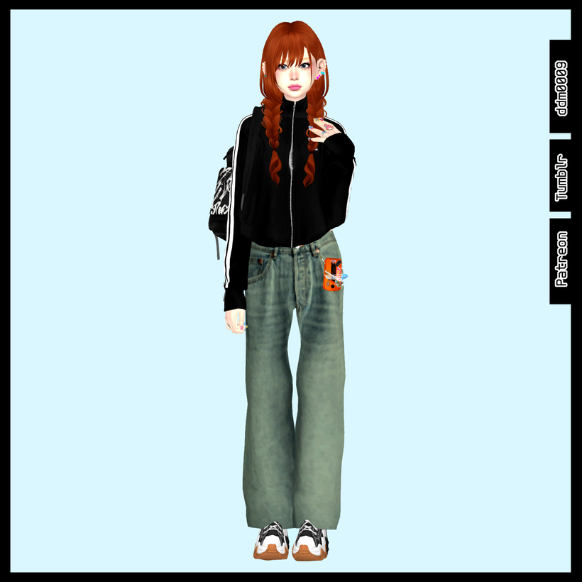 C / Y2K Flip Phone Baggy Pants [5 Swatches] - The Sims 4 Create a Sim ...