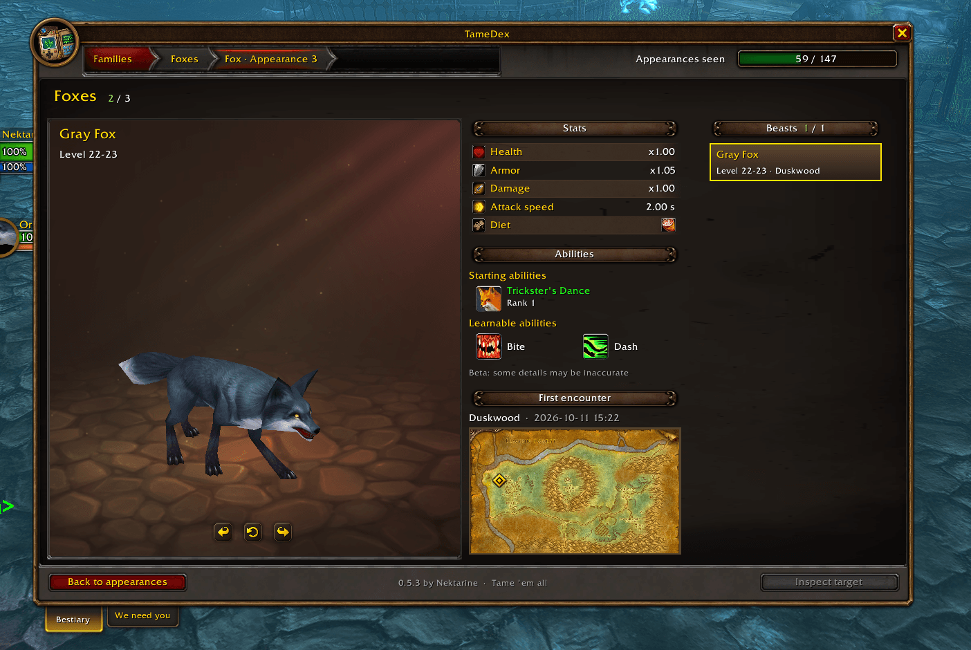 TameDex Pet Detail