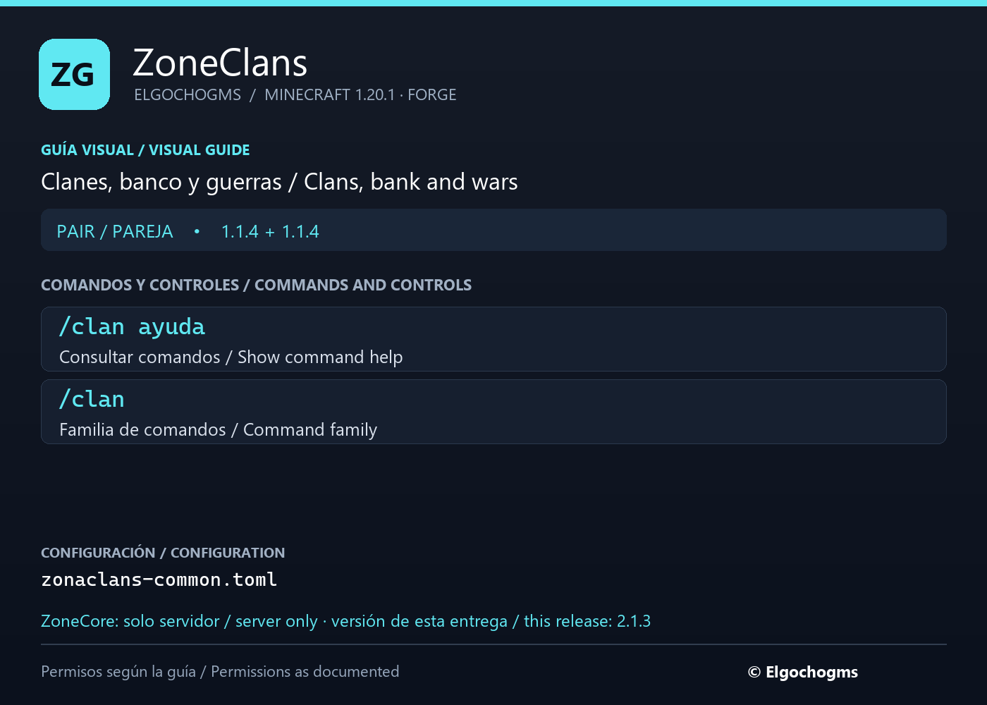 ZoneClans: command and control guide / Guía de comandos y controles