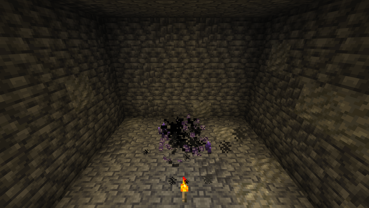 Thumbnail A torch nearby: the crystal cracks and bursts into a cloud of blinding black smoke.