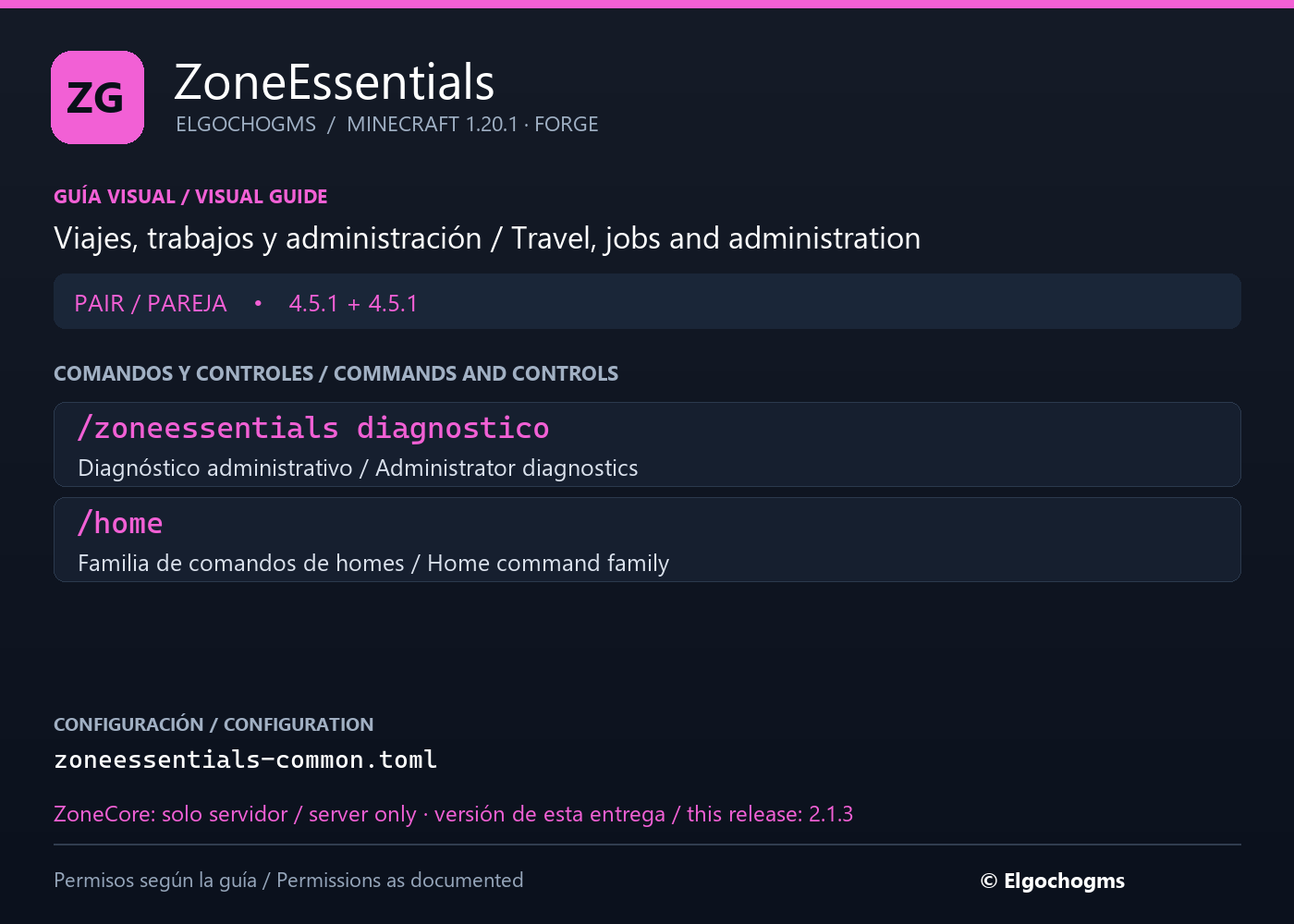 ZoneEssentials: command and control guide / Guía de comandos y controles