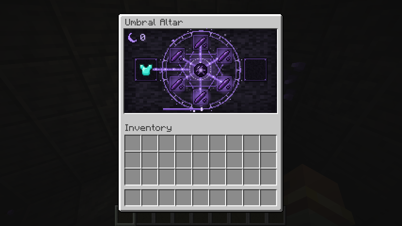 Thumbnail The ritual screen: six shards beam their light into the Umbral Heart.