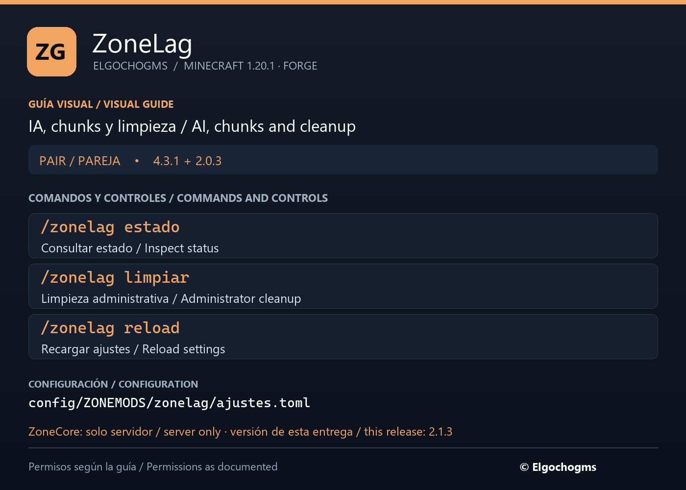 ZoneLag: command and control guide / Guía de comandos y controles