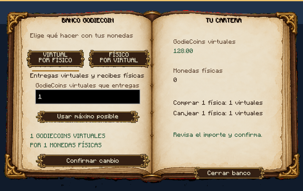 GodieCoin bank and wallet / Banco y cartera GodieCoin