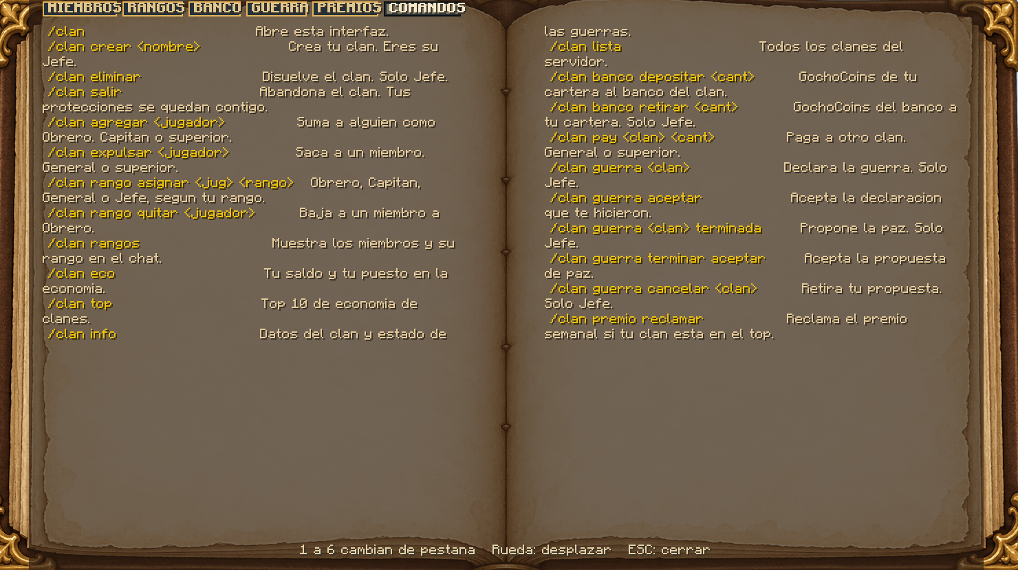 Clan commands / Comandos del clan