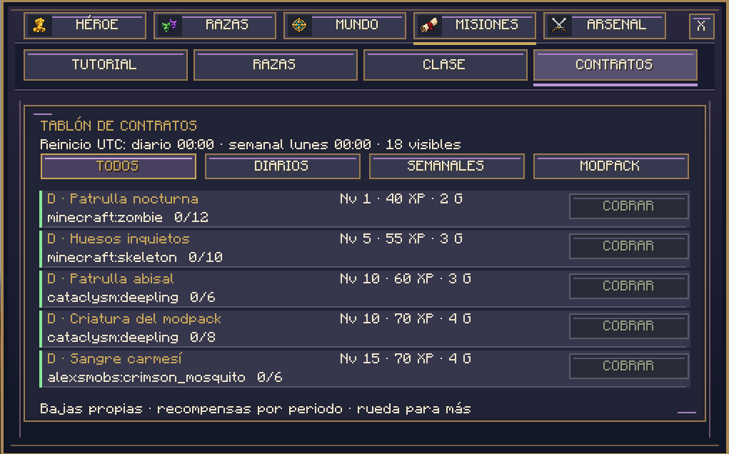 Mission contracts / Contratos de misiones