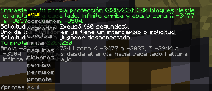 Protection query and commands / Consulta y comandos de protección