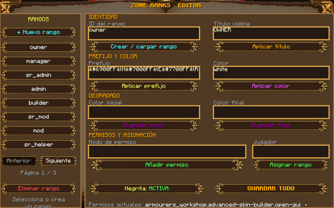 Rank editor / Editor de rangos