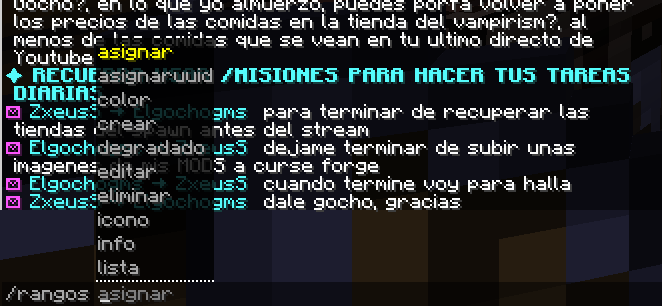 Rank command suggestions / Sugerencias de comandos de rangos