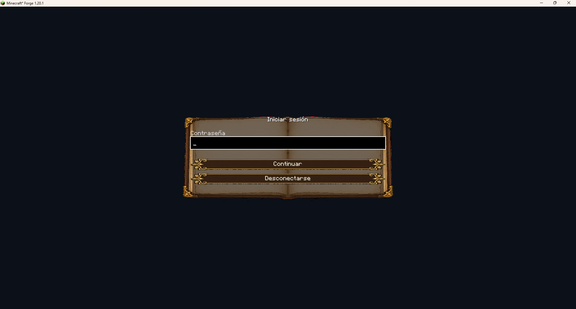 Login screen / Pantalla de inicio de sesión
