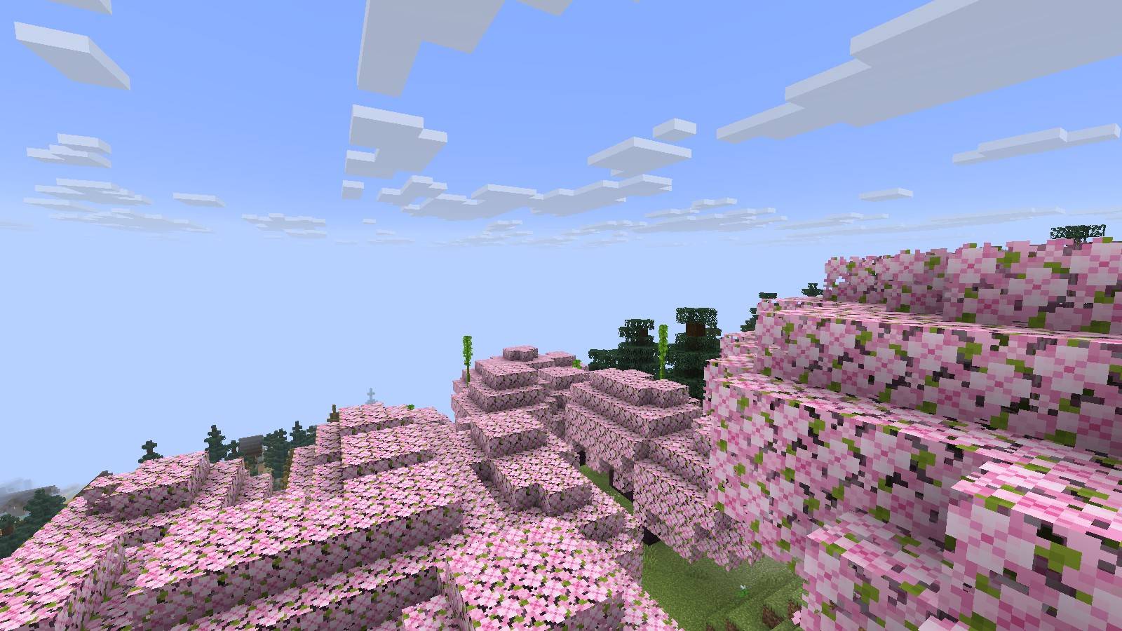 Thumbnail Rolling hills under cherry blossom.