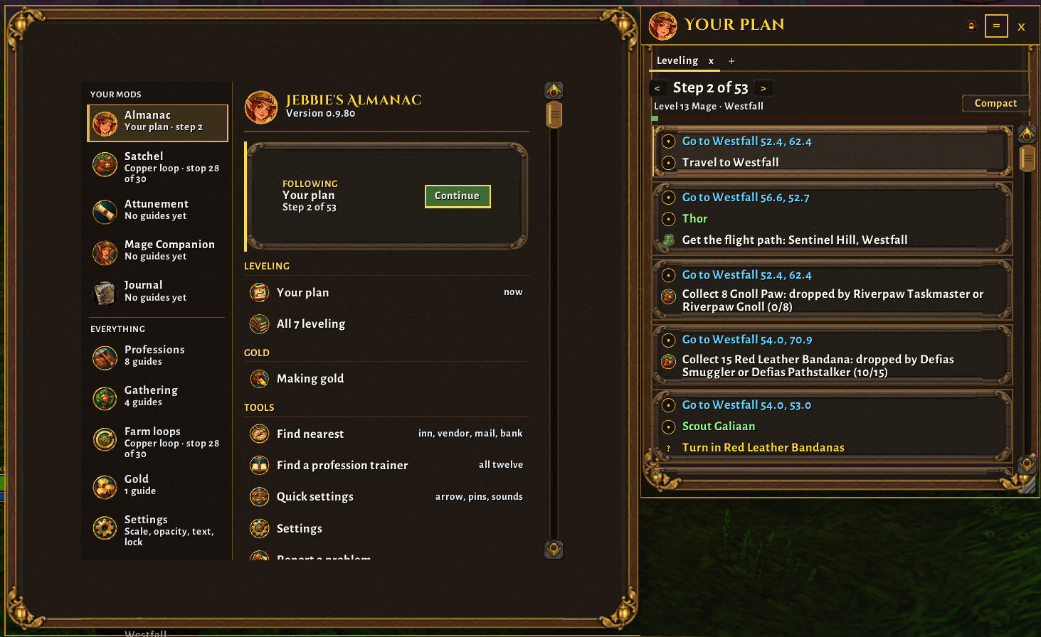 Thumbnail The shared window lists your Jebbie's mods next to the plan you're following.