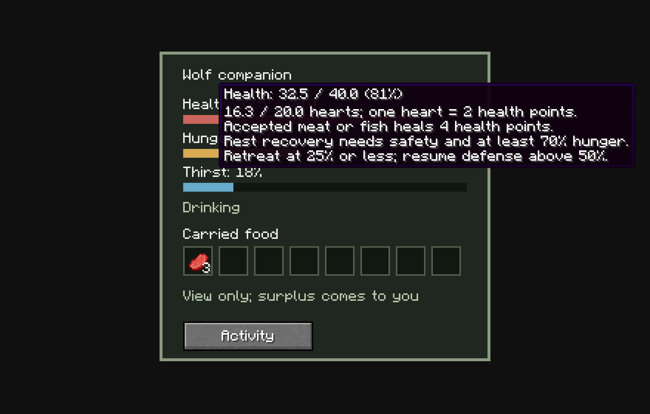 Helpful tooltips for each category