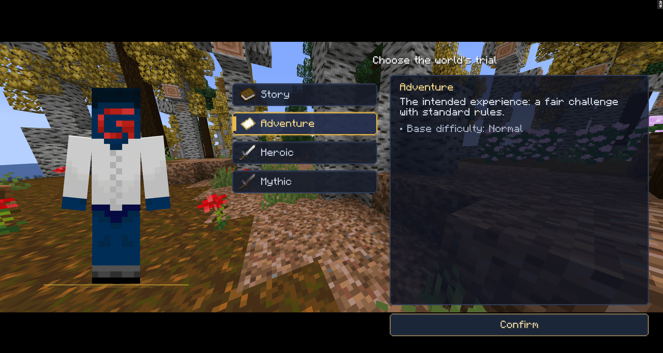UI for Selection of Difficulty