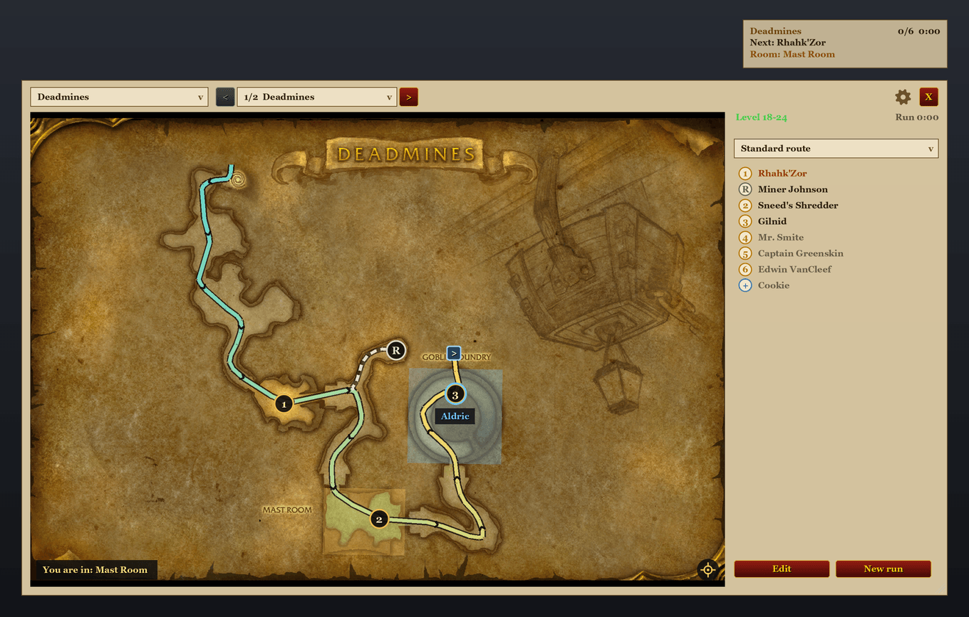 Thumbnail Light like the map art. Gear button, Window style: Gilded, Dark, Parchment or Classic (the game's gold frame). Preview image, not an in-game screenshot.