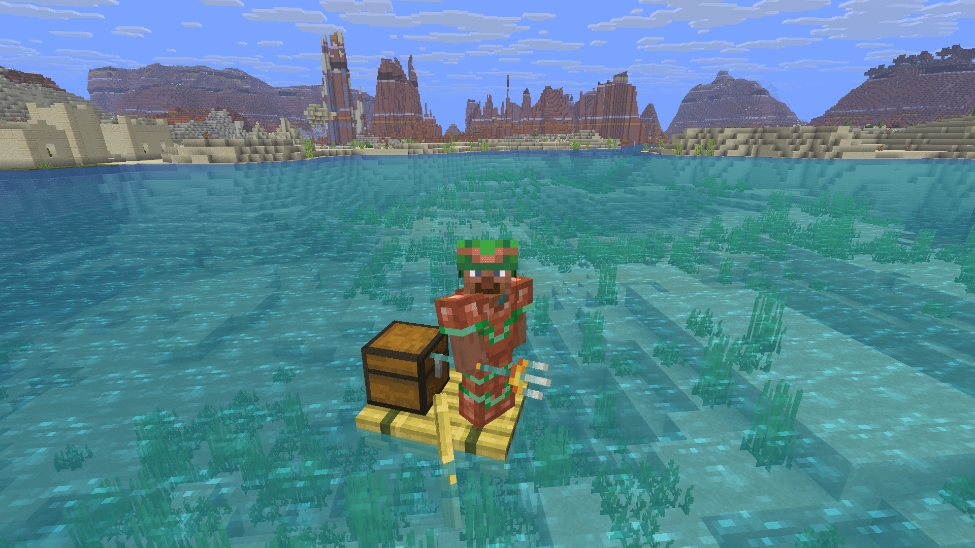 Steve posing with a trident