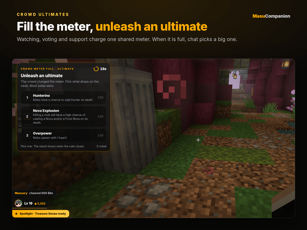 Thumbnail A full crowd meter lets chat drop a big ultimate on the vault.