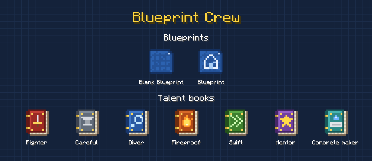 Blueprints and talent books