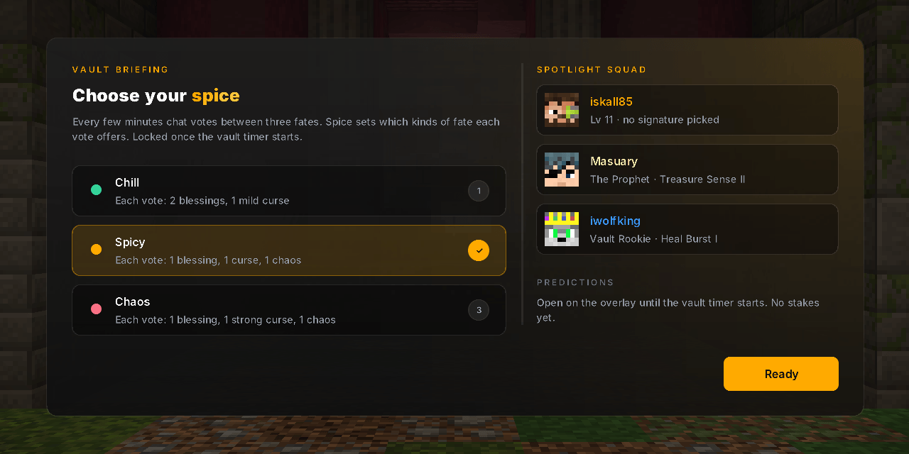 Thumbnail Pick the run's spice and meet the squad in the portal room.