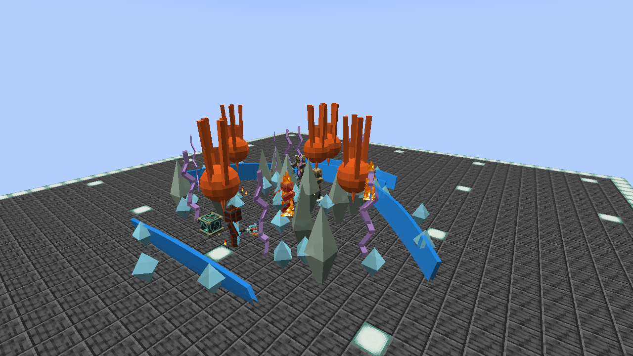 Thumbnail Actual Minecraft capture of custom meteor, crystal, water and lightning meshes.