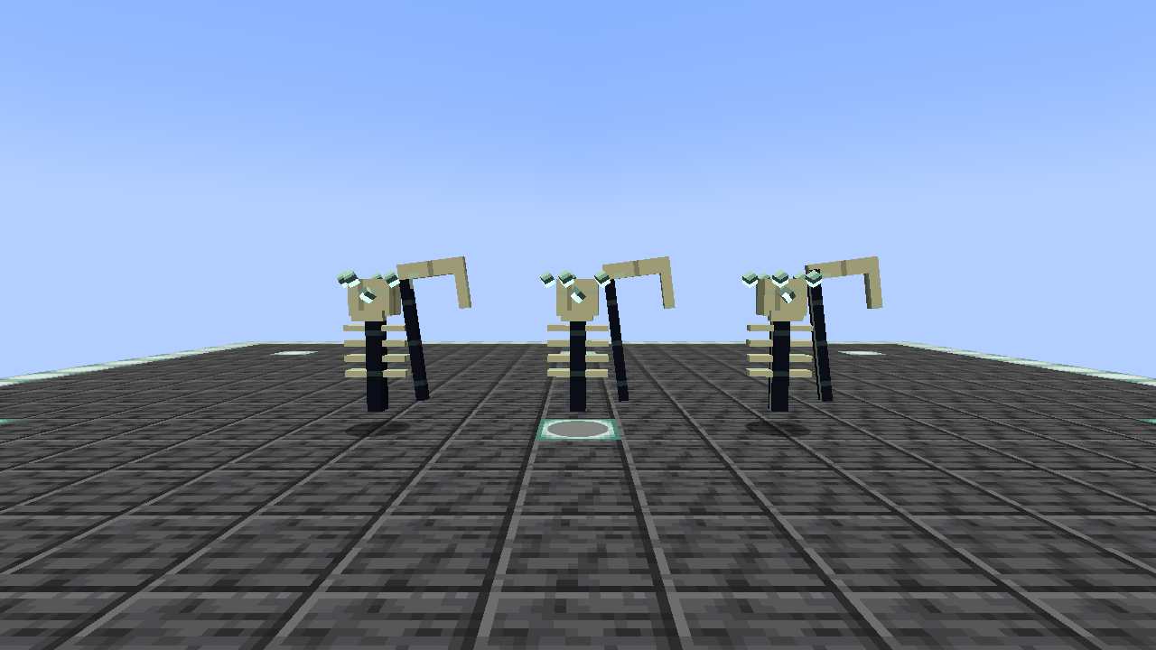 Thumbnail Original animated bone-and-scythe familiars; actual Minecraft capture.