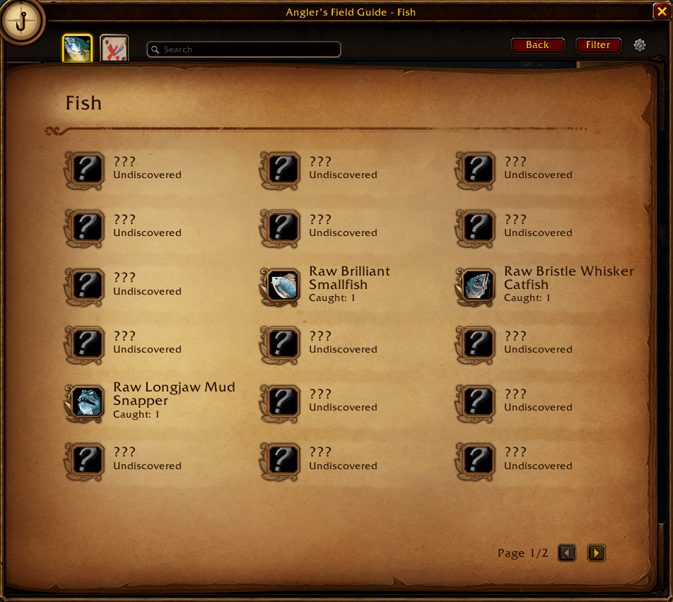 By default every catch stays hidden as ??? until you pull it out of the water yourself.