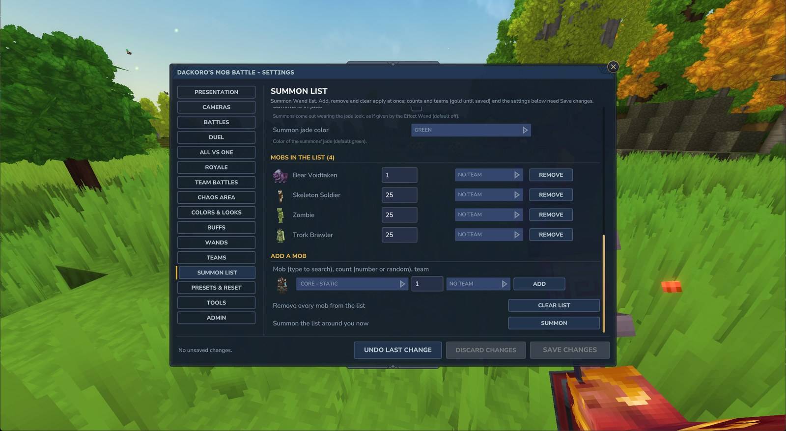 Thumbnail Every option in one in-game panel: /mobbattle config