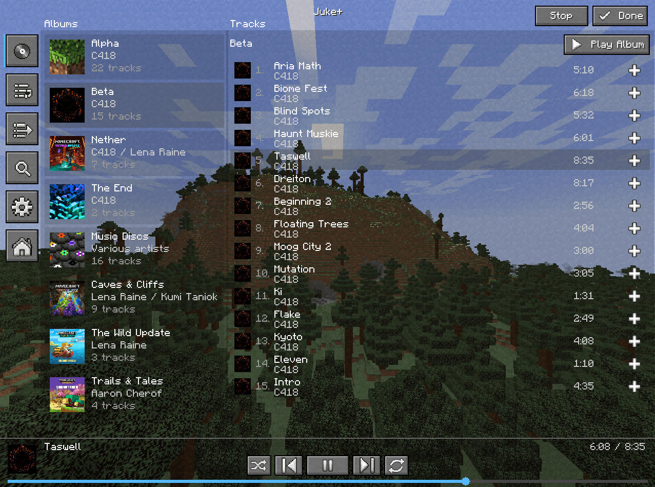 Thumbnail Feel free to check any minecraft album available on your version!