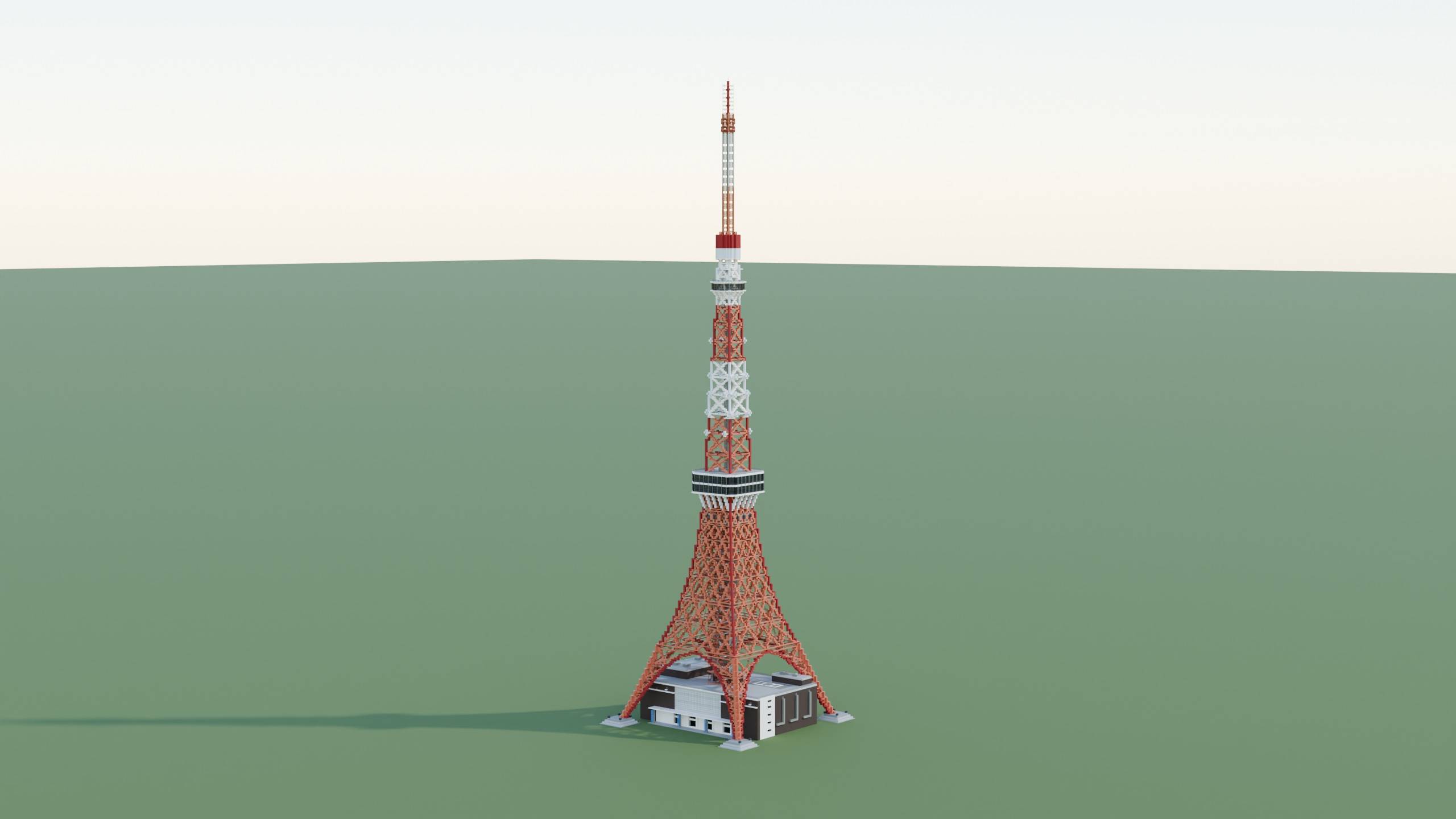 Thumbnail Southeast Daylight of the Tokyo Tower build. Blender render; in-game lighting may differ.
