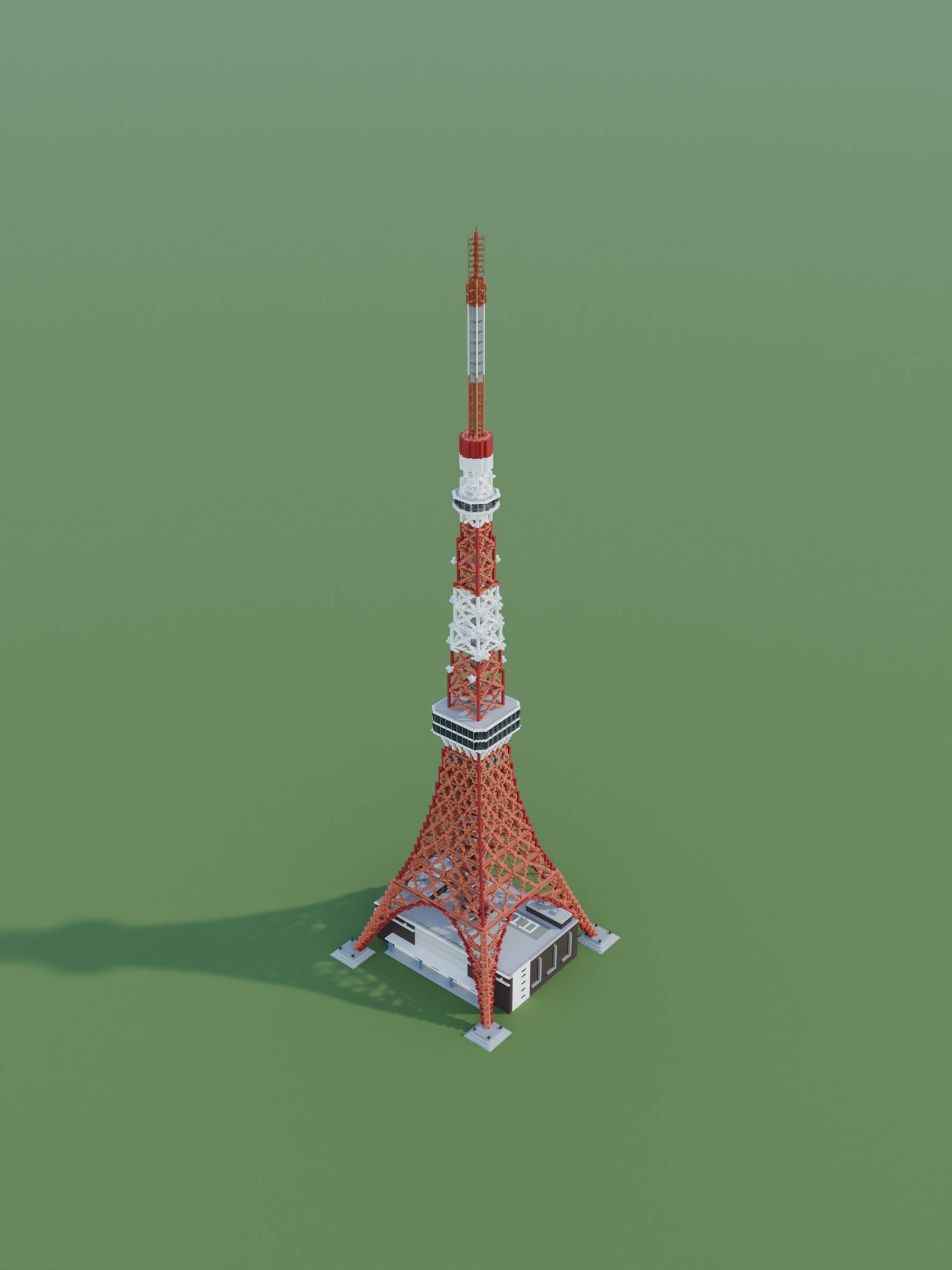Thumbnail Aerial View of the Tokyo Tower build. Blender render; in-game lighting may differ.