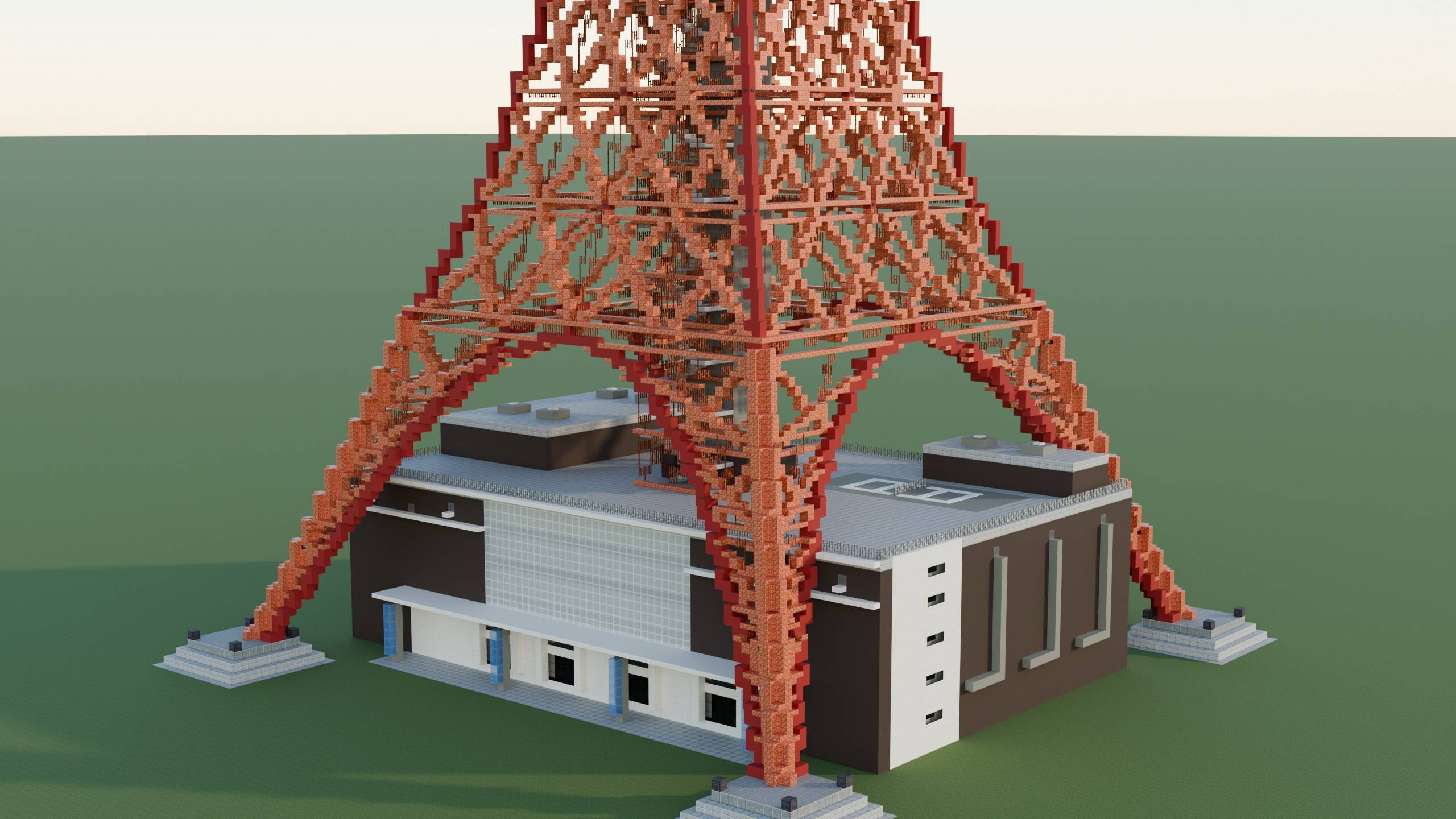 Thumbnail FootTown Architecture of the Tokyo Tower build. Blender render; in-game lighting may differ.