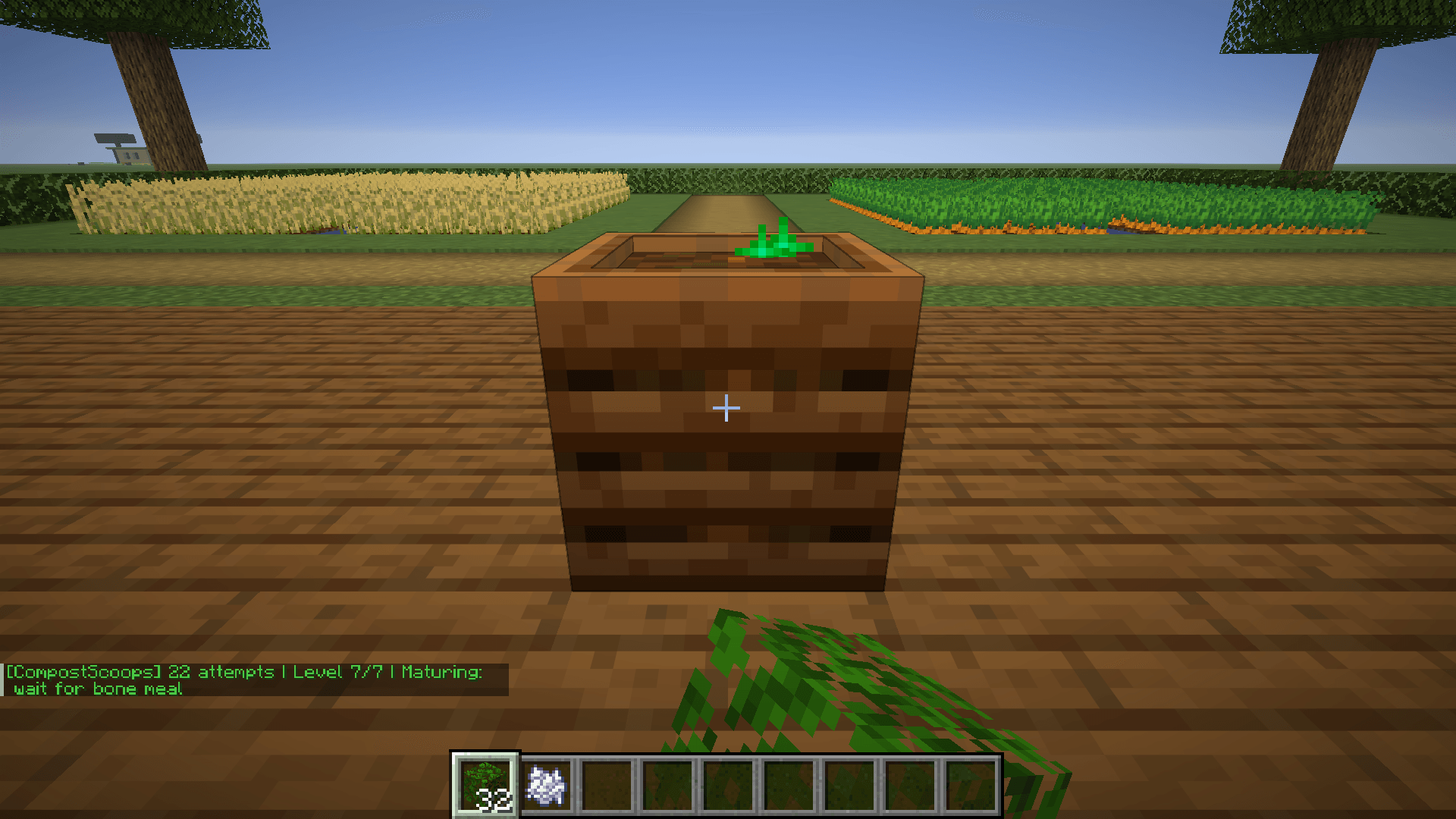 Thumbnail 22 vanilla attempts reach level 7; all 32 leaves remain in Creative.