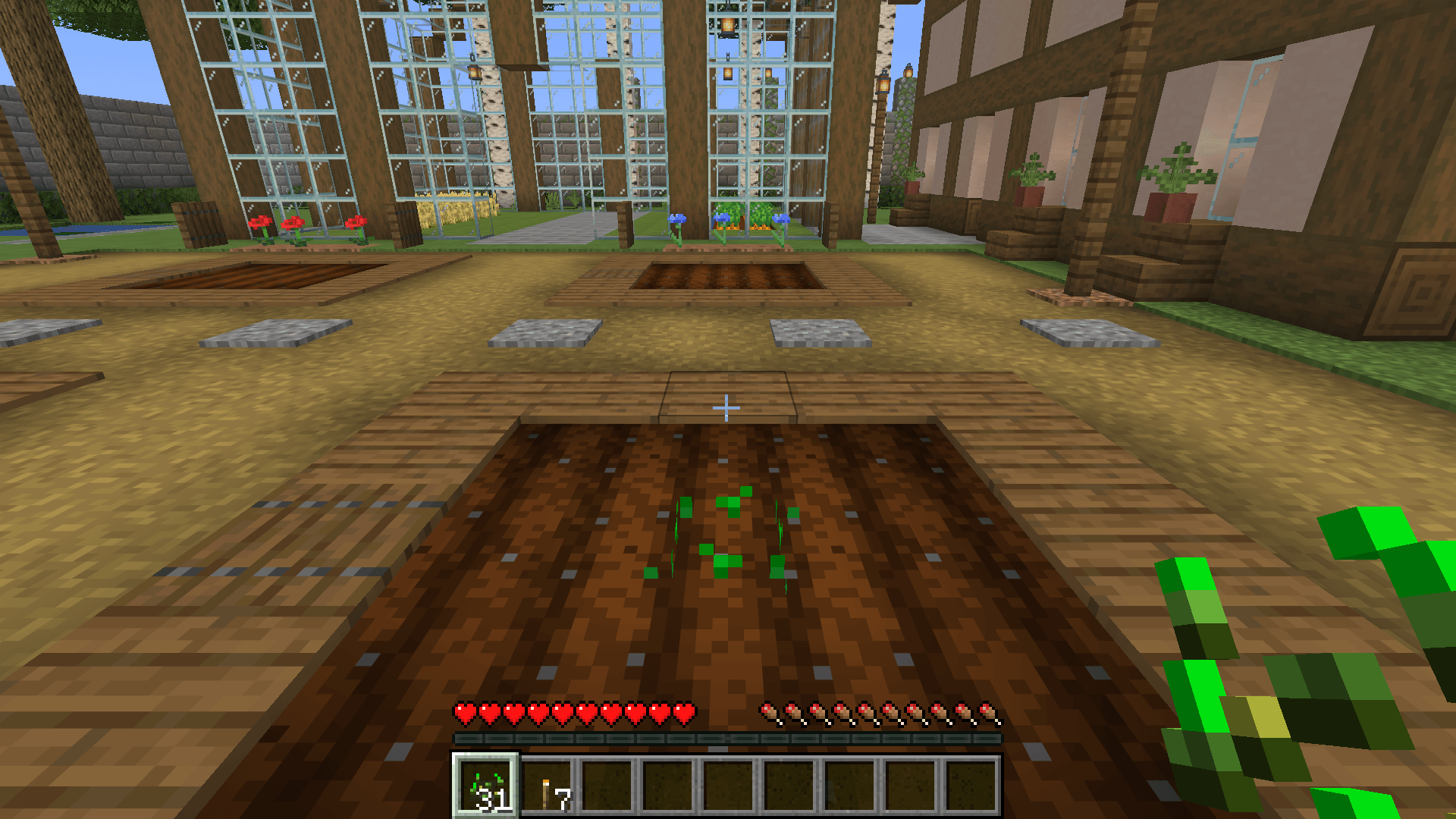 An ordinary right-click planted one wheat. Held seeds went from 32 to 31.