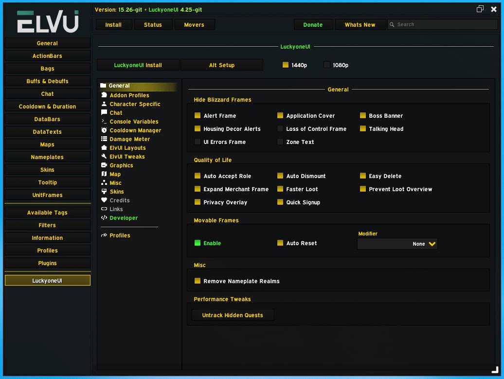 Ingame config (Options)