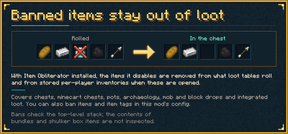 Banned items stay out of loot