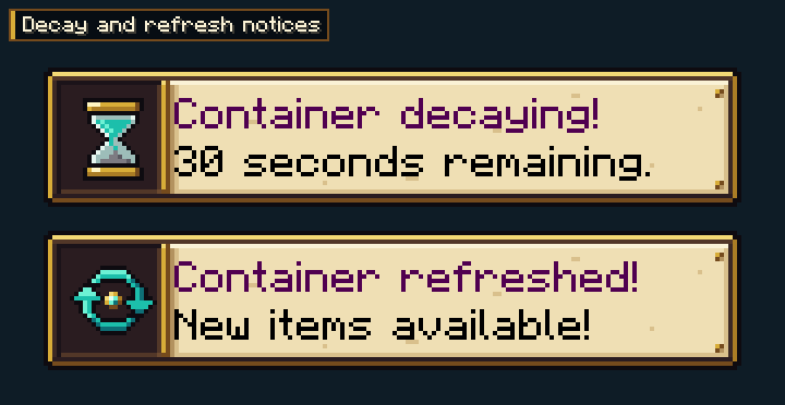 Decay and refresh notices