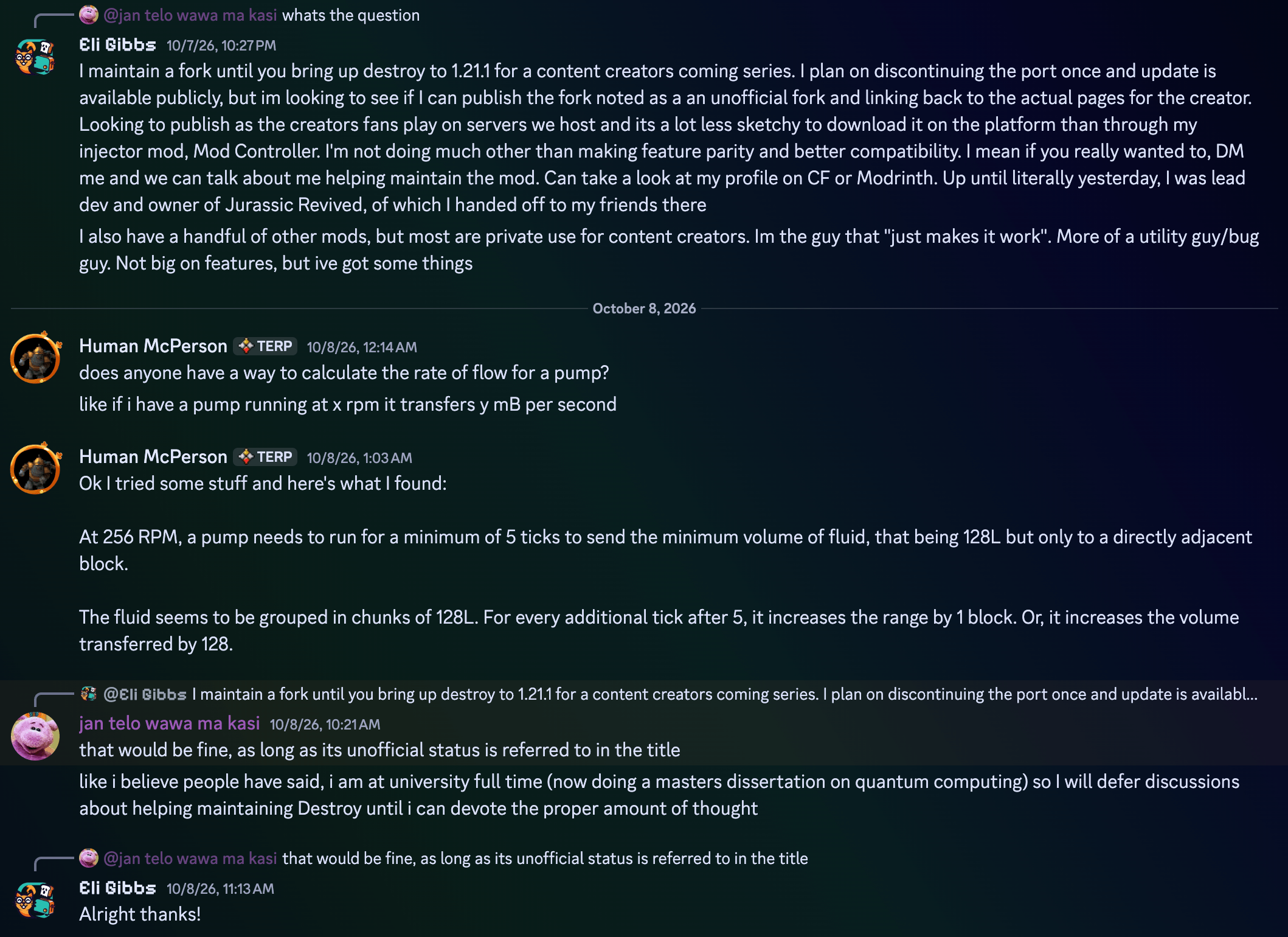 Express permission from Petrolpark in his discord