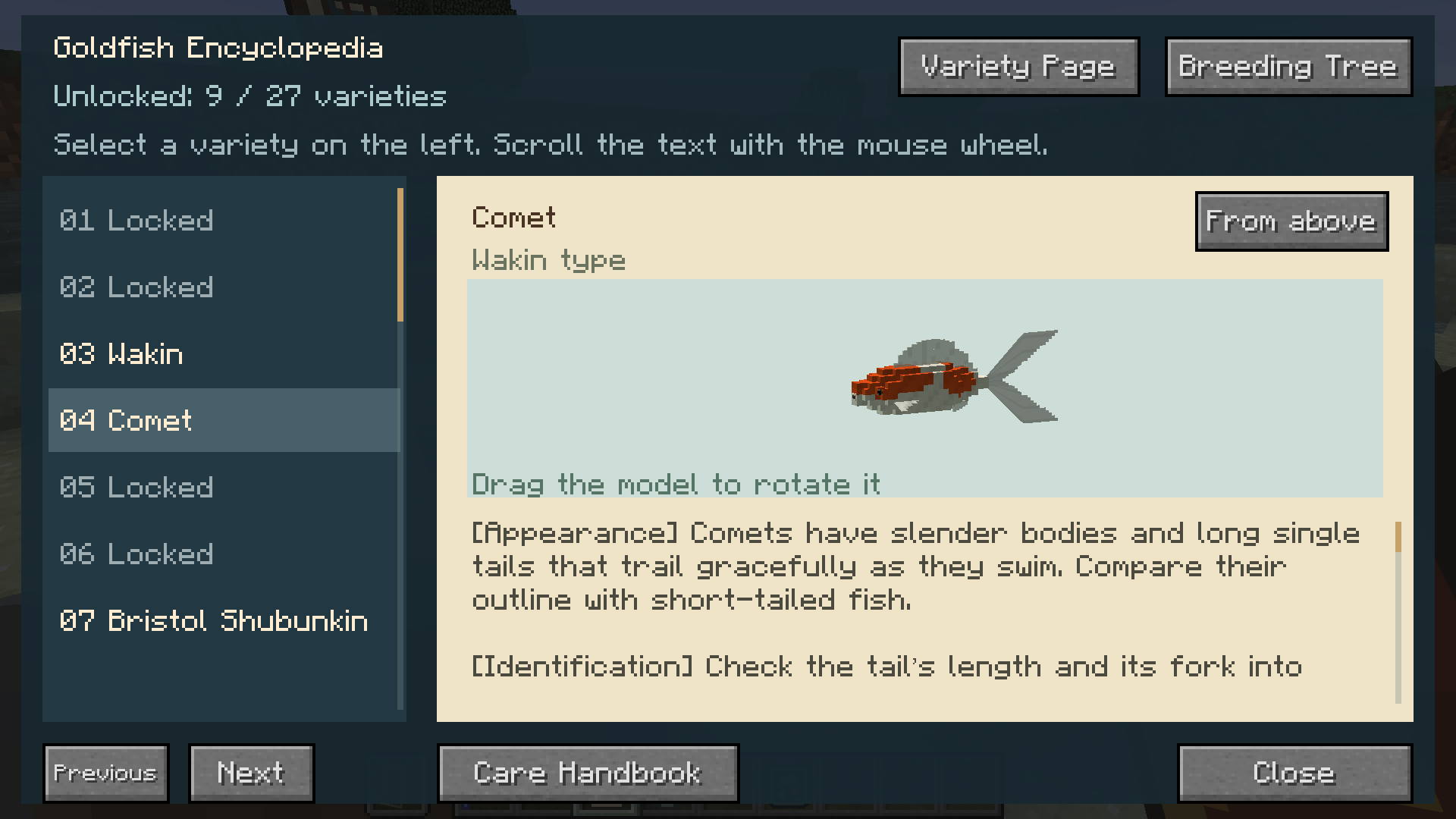 Complete your encyclopedia with every variety of goldfish and koi!