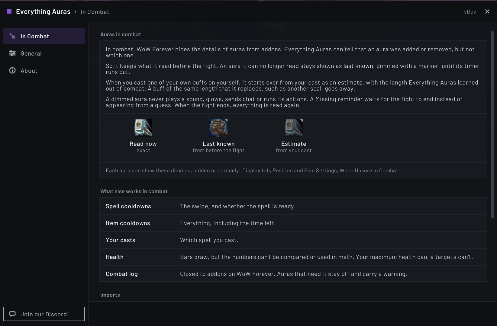 New improved UI - Forever Compatible - In combat information explaining how EA works on Forever