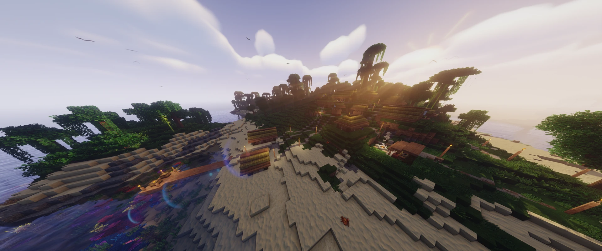 Thumbnail A jungle island from the sand. Taken with the Packtrix resource pack and AstraLex shaders.