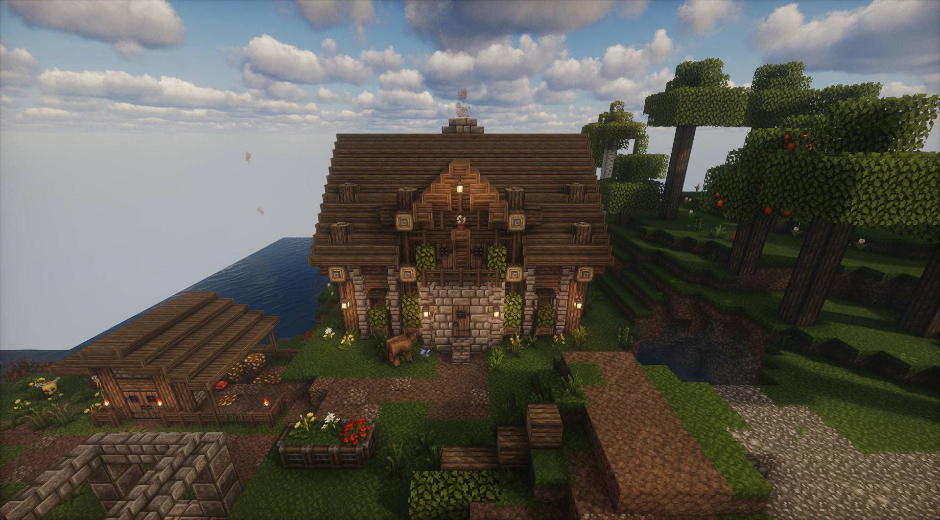 Thumbnail A Better Village house on a river bank (Photon shaders).