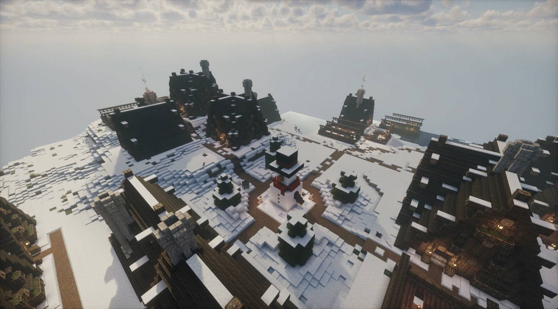 Thumbnail A snowy village (Photon shaders).