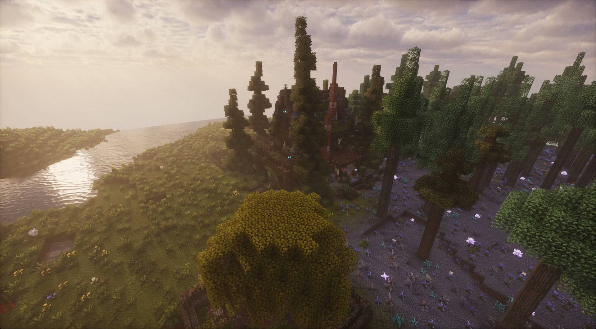 Thumbnail Somewhere in a spruce forest at dusk (Photon shaders).