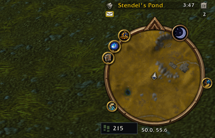 Thumbnail A small persistent estimated-step counter fits beside the minimap coordinates by default. Right-click to expand, or click the footprints to open the map.